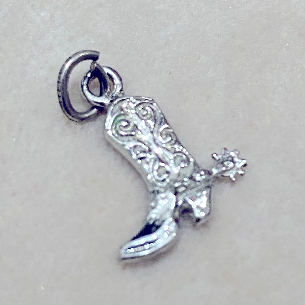 Vintage Silver Cowboy Boot Charm